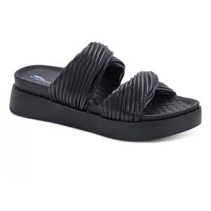 Aqua College CLARISSA Women's Wedge Heel Slide Waterproof Sandals Black